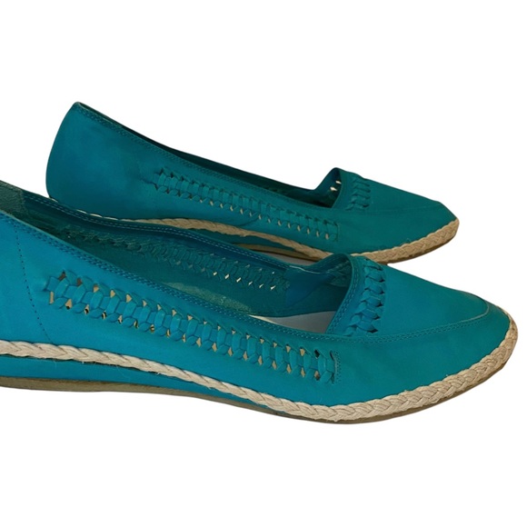 Vintage Shoes - Vintage Braided Leather Wedge Flats Shoes Made in Italy Size 8